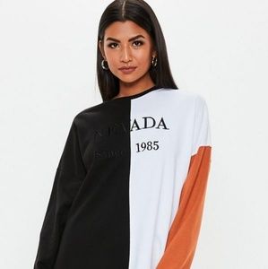 MISSGUIDED tri colored Nevada sweater dress